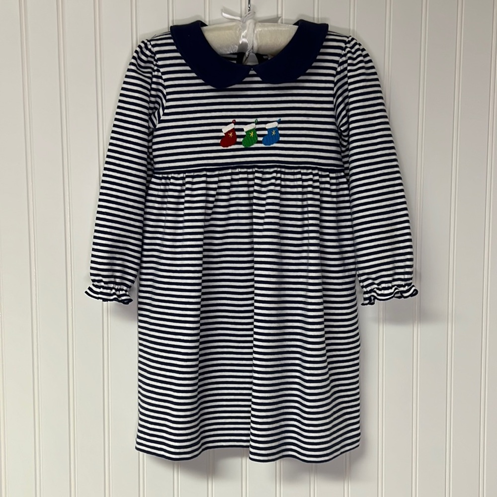 Luigi Kids | Navy Stripe Stocking Dress | 4T | NWT reattached